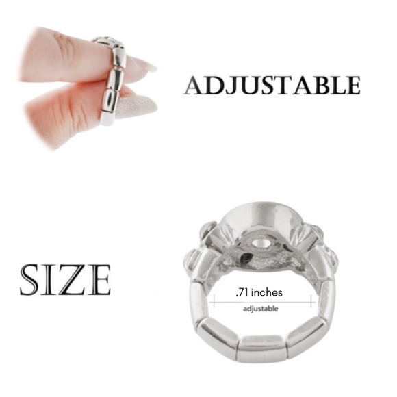 Snap Charm Stretch Ring with 3 Mini Snap Charms - Picture 3 of 4